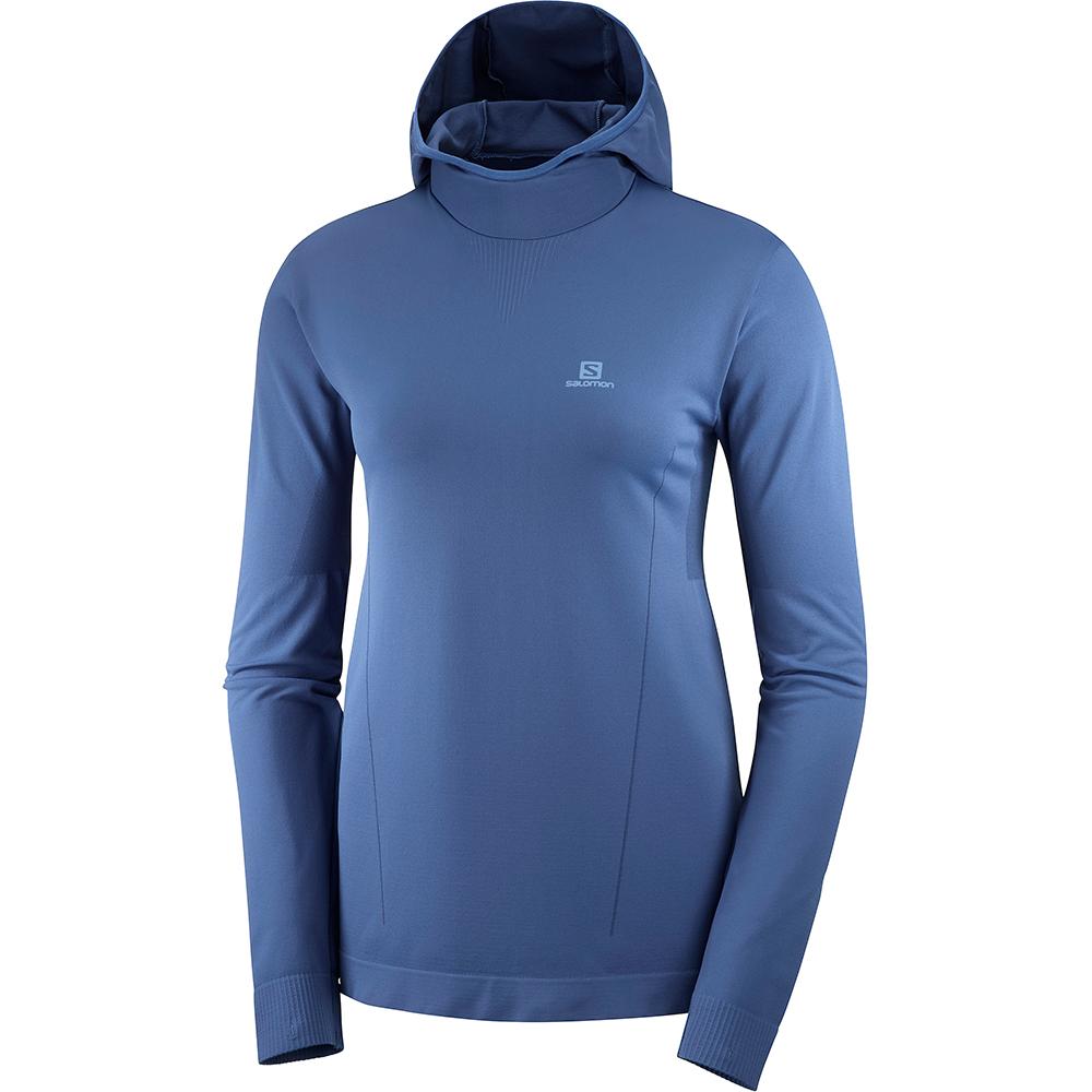 Salomon Mellemlag Dame Mørke - AGILE MID HOODIE W SEAMLESS (FHIZQ-7362)
